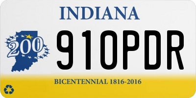 IN license plate 910PDR