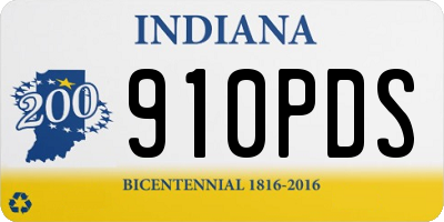 IN license plate 910PDS