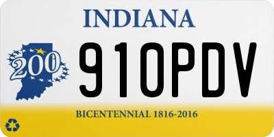 IN license plate 910PDV