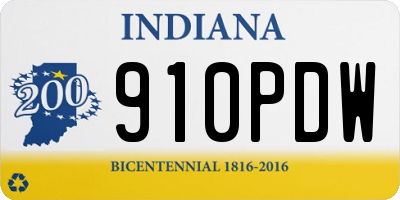 IN license plate 910PDW