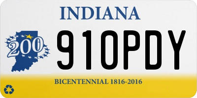 IN license plate 910PDY
