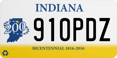 IN license plate 910PDZ