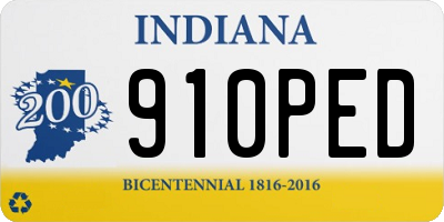IN license plate 910PED