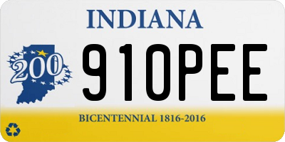IN license plate 910PEE