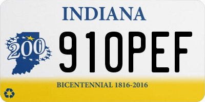 IN license plate 910PEF