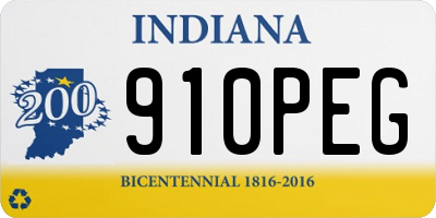 IN license plate 910PEG
