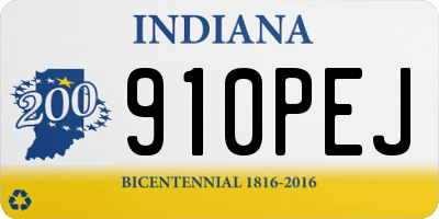 IN license plate 910PEJ