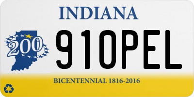 IN license plate 910PEL