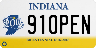 IN license plate 910PEN