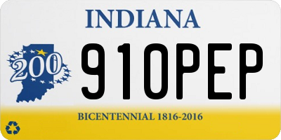 IN license plate 910PEP