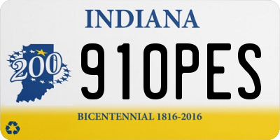 IN license plate 910PES