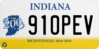 IN license plate 910PEV