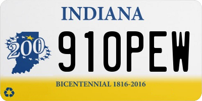 IN license plate 910PEW