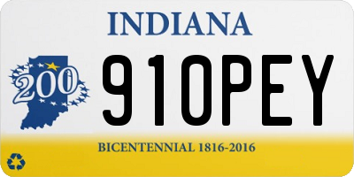 IN license plate 910PEY