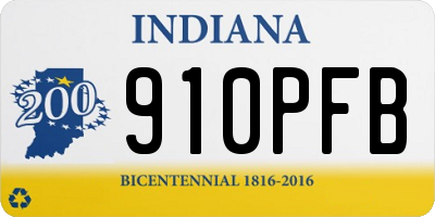 IN license plate 910PFB