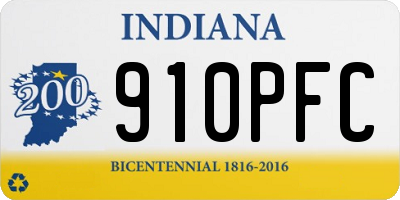 IN license plate 910PFC