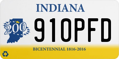 IN license plate 910PFD