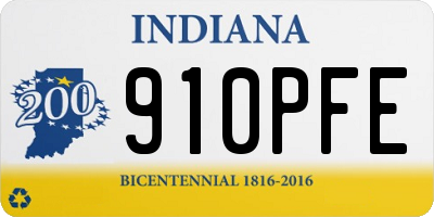IN license plate 910PFE