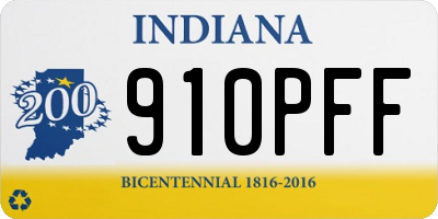 IN license plate 910PFF