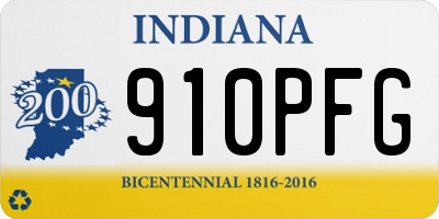 IN license plate 910PFG