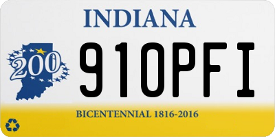 IN license plate 910PFI