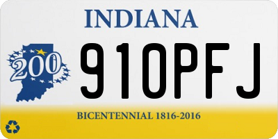 IN license plate 910PFJ