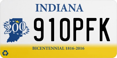 IN license plate 910PFK