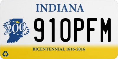 IN license plate 910PFM