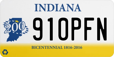 IN license plate 910PFN