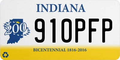 IN license plate 910PFP