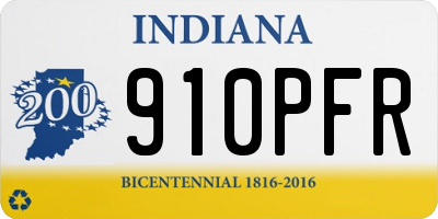 IN license plate 910PFR