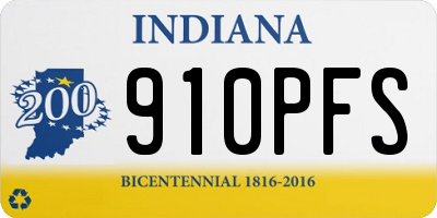 IN license plate 910PFS
