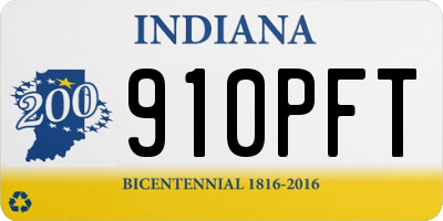 IN license plate 910PFT