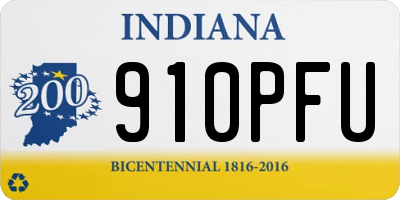 IN license plate 910PFU