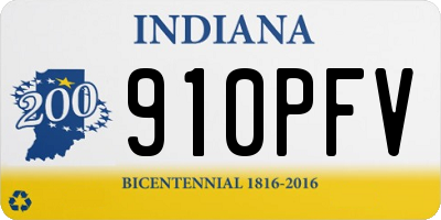 IN license plate 910PFV