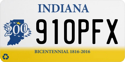 IN license plate 910PFX