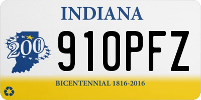 IN license plate 910PFZ