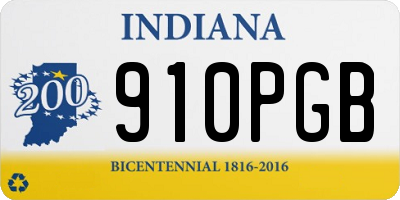 IN license plate 910PGB