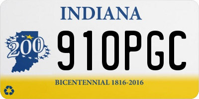 IN license plate 910PGC