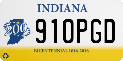 IN license plate 910PGD