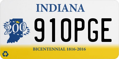 IN license plate 910PGE