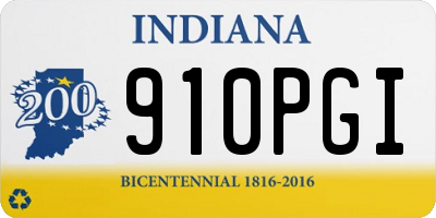 IN license plate 910PGI