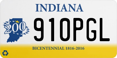 IN license plate 910PGL