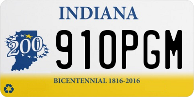 IN license plate 910PGM