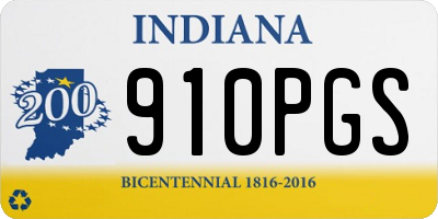 IN license plate 910PGS