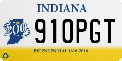 IN license plate 910PGT