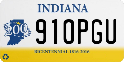IN license plate 910PGU