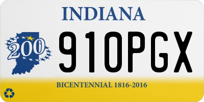 IN license plate 910PGX