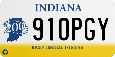IN license plate 910PGY