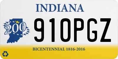 IN license plate 910PGZ